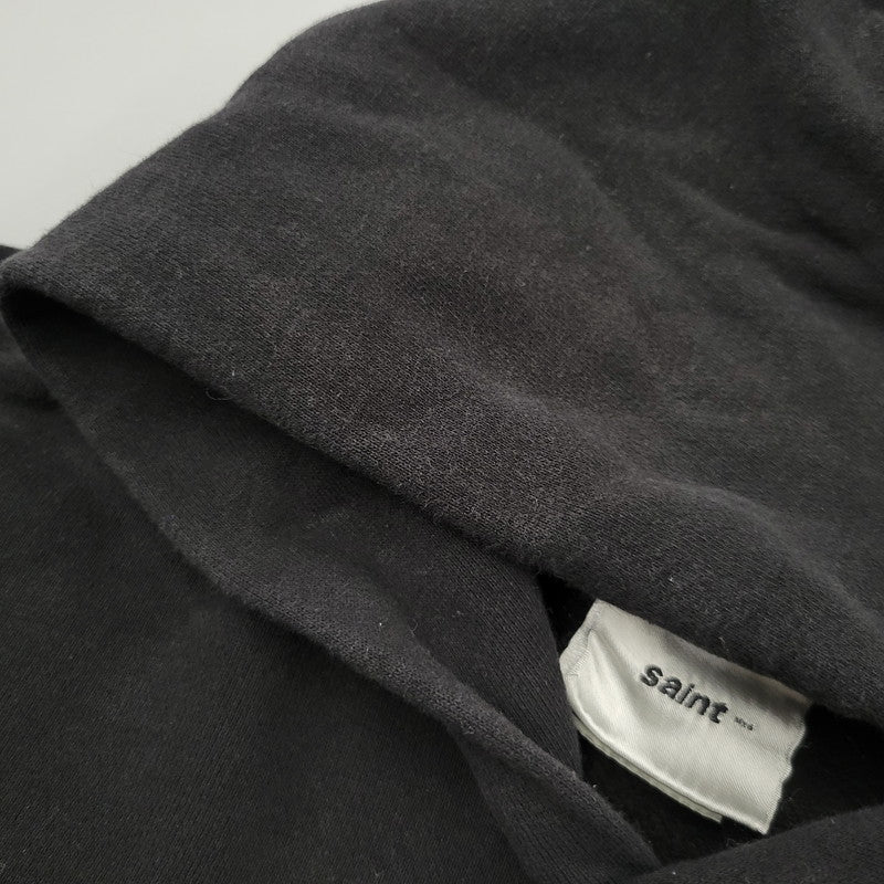 【中古品】【メンズ】 SAINT MICHAEL セントマイケル HOODIE RIBON SAINT SM-HR8-0000-047 25SS フーディー リボン パーカー 142-260912-as-05-izu サイズ：XL カラー：ブラック 万代Net店