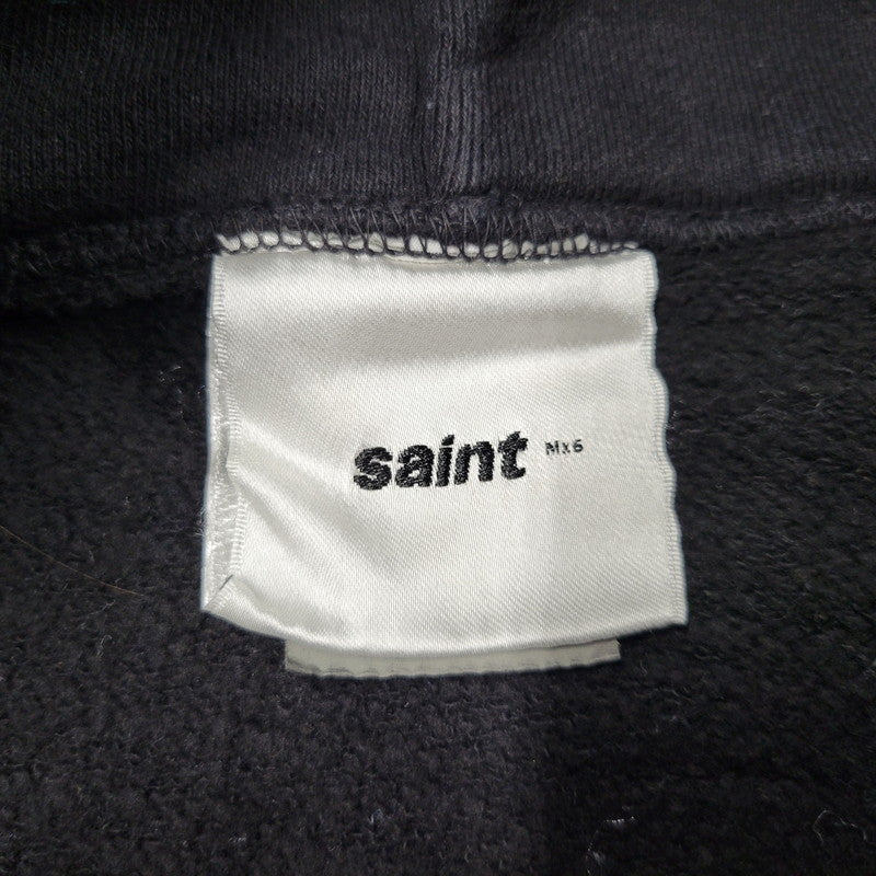 【中古品】【メンズ】 SAINT MICHAEL セントマイケル HOODIE RIBON SAINT SM-HR8-0000-047 25SS フーディー リボン パーカー 142-260912-as-05-izu サイズ：XL カラー：ブラック 万代Net店