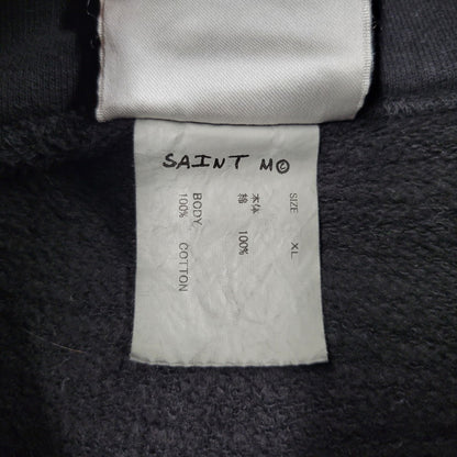 【中古品】【メンズ】 SAINT MICHAEL セントマイケル HOODIE RIBON SAINT SM-HR8-0000-047 25SS フーディー リボン パーカー 142-260912-as-05-izu サイズ：XL カラー：ブラック 万代Net店