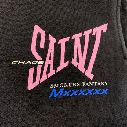 【中古品】【メンズ】 SAINT MICHAEL セントマイケル SWEAT PANTS RIBON SAINT SM-HR8-0000-056 スウェットパンツ 153-260913-as-04-izu サイズ：M カラー：ブラック 万代Net店