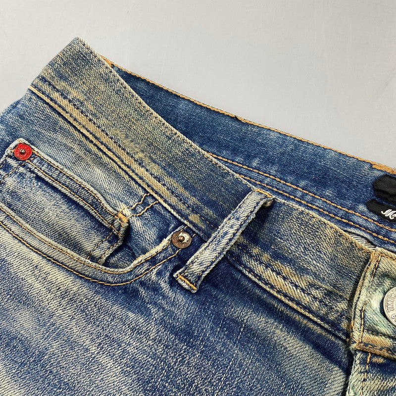 【現状渡し品】【メンズ】 TMT ティーエムティー HYBRID-STRETCH VINTAGE FINISH DENIM 5P TAPERED TPT-F1805 ハイブリッド ストレッチ ヴィンテージフィニッシュ デニム テーパード パンツ ジーンズ 151-260919-as-14-izu サイズ：M カラー：インディゴ 万代Net店
