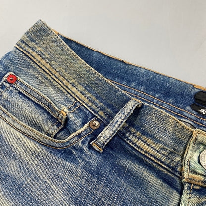 【現状渡し品】【メンズ】 TMT ティーエムティー HYBRID-STRETCH VINTAGE FINISH DENIM 5P TAPERED TPT-F1805 ハイブリッド ストレッチ ヴィンテージフィニッシュ デニム テーパード パンツ ジーンズ 151-260919-as-14-izu サイズ：M カラー：インディゴ 万代Net店