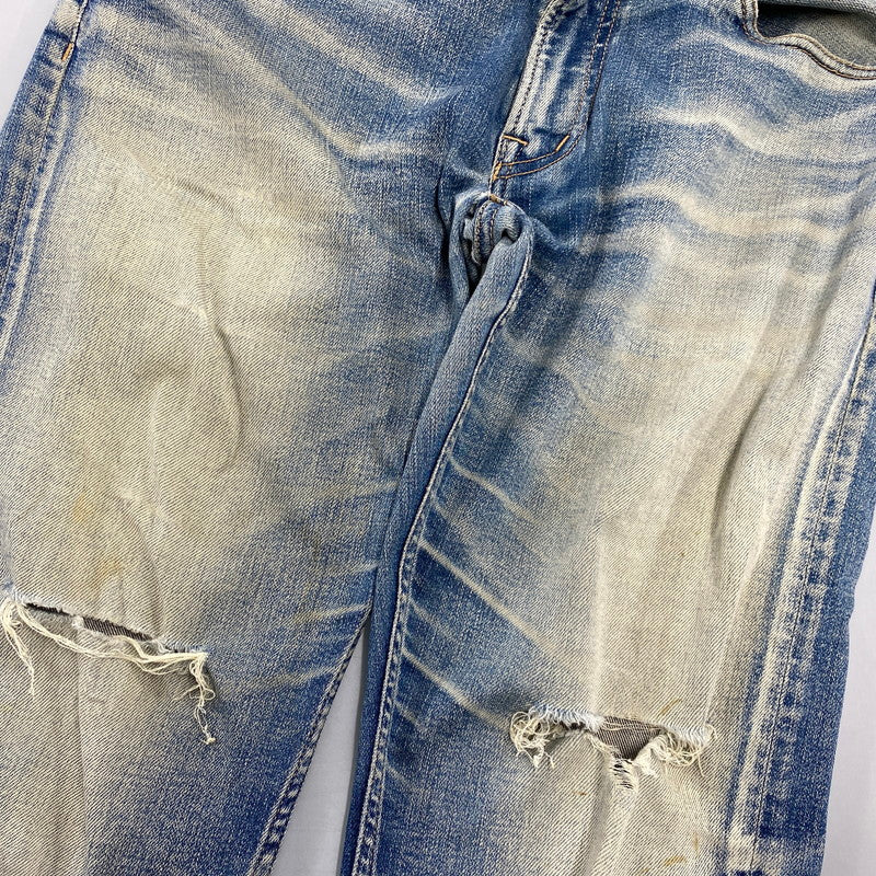 【現状渡し品】【メンズ】 TMT ティーエムティー HYBRID-STRETCH VINTAGE FINISH DENIM 5P TAPERED TPT-F1805 ハイブリッド ストレッチ ヴィンテージフィニッシュ デニム テーパード パンツ ジーンズ 151-260919-as-14-izu サイズ：M カラー：インディゴ 万代Net店
