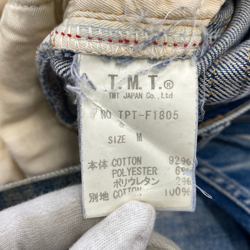 【現状渡し品】【メンズ】 TMT ティーエムティー HYBRID-STRETCH VINTAGE FINISH DENIM 5P TAPERED TPT-F1805 ハイブリッド ストレッチ ヴィンテージフィニッシュ デニム テーパード パンツ ジーンズ 151-260919-as-14-izu サイズ：M カラー：インディゴ 万代Net店