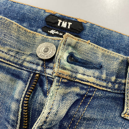 【現状渡し品】【メンズ】 TMT ティーエムティー HYBRID-STRETCH VINTAGE FINISH DENIM 5P TAPERED TPT-F1805 ハイブリッド ストレッチ ヴィンテージフィニッシュ デニム テーパード パンツ ジーンズ 151-260919-as-14-izu サイズ：M カラー：インディゴ 万代Net店