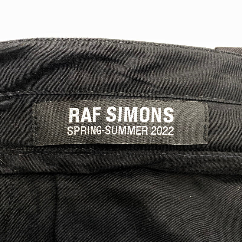 【中古品】【メンズ】 RAF SIMONS ラフシモンズ 221-M369 22SS WIDE-LEG WOOL TROUSERS ワイド レッグ ウール トラウザーズ パンツ ボトムス ズボン 151-260914-cs-10-izu サイズ：52 カラー：ブラック 万代Net店
