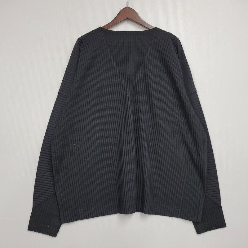 【中古品】【メンズ】 HOMME PLISSE ISSEY MIYAKE オム プリッセ イッセイミヤケ PLEATS CARDIGAN HP31JL105 プリーツカーディガン 140-260912-as-15-izu サイズ：4 カラー：ブラック 万代Net店