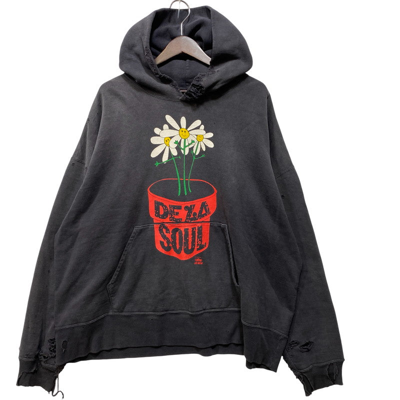 【中古品】【メンズ】 SAINT MICHAEL×DE LA SOUL セントマイケル デラソウル SM-HR1-0000-C19 HOODIE DE LA SOUL フーディー デラソウル トップス 長袖 140-260914-cs-15-izu サイズ：XXL カラー：ブラック系 万代Net店