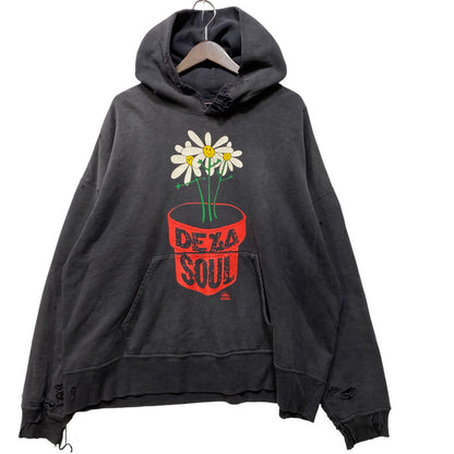 【中古品】【メンズ】 SAINT MICHAEL×DE LA SOUL セントマイケル デラソウル SM-HR1-0000-C19 HOODIE DE LA SOUL フーディー デラソウル トップス 長袖 140-260914-cs-15-izu サイズ：XXL カラー：ブラック系 万代Net店