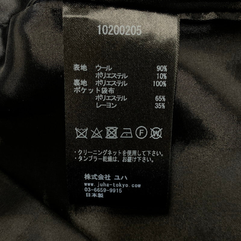 【中古品】【メンズ】 juha ユハ MELTON TRACK JACKET 10200205 メルトン トラック ジャケット 140-260913-as-10-izu サイズ：4 カラー：ブラック 万代Net店