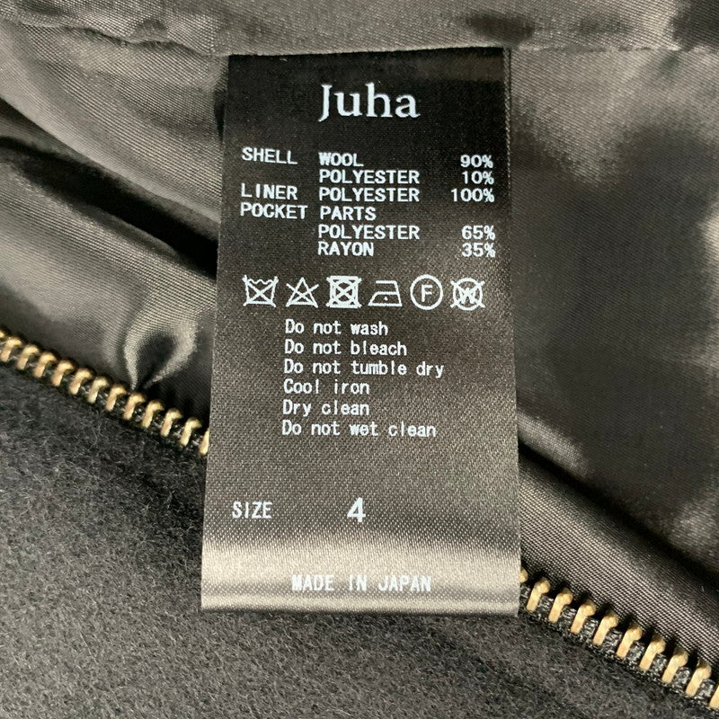 【中古品】【メンズ】 juha ユハ MELTON TRACK JACKET 10200205 メルトン トラック ジャケット 140-260913-as-10-izu サイズ：4 カラー：ブラック 万代Net店
