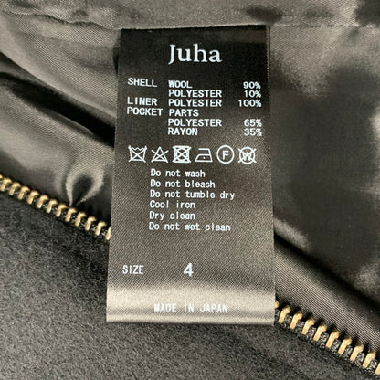 【中古品】【メンズ】 juha ユハ MELTON TRACK JACKET 10200205 メルトン トラック ジャケット 140-260913-as-10-izu サイズ：4 カラー：ブラック 万代Net店
