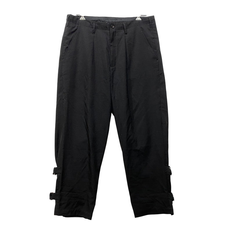 【中古品】【メンズ】 YOHJI YAMAMOTO POUR HOMME ヨウジヤマモトプールオム H0-P55-100 WOOL GABARDINE HEMBELT PANTS ウール ギャバジン ヘムベルト パンツ ボトムス ズボン 151-260914-cs-09-izu サイズ：2 カラー：ブラック 万代Net店