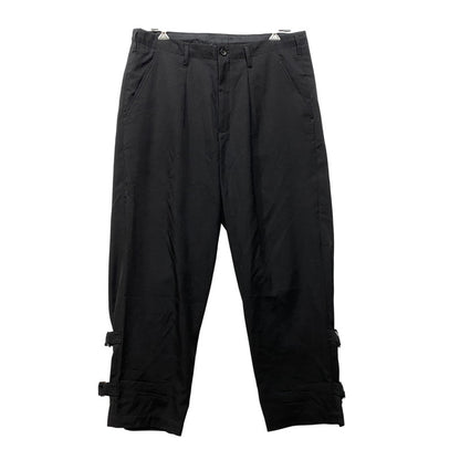 【中古品】【メンズ】 YOHJI YAMAMOTO POUR HOMME ヨウジヤマモトプールオム H0-P55-100 WOOL GABARDINE HEMBELT PANTS ウール ギャバジン ヘムベルト パンツ ボトムス ズボン 151-260914-cs-09-izu サイズ：2 カラー：ブラック 万代Net店