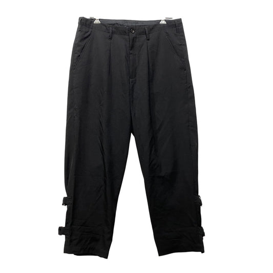 【中古品】【メンズ】 YOHJI YAMAMOTO POUR HOMME ヨウジヤマモトプールオム H0-P55-100 WOOL GABARDINE HEMBELT PANTS ウール ギャバジン ヘムベルト パンツ ボトムス ズボン 151-260914-cs-09-izu サイズ：2 カラー：ブラック 万代Net店