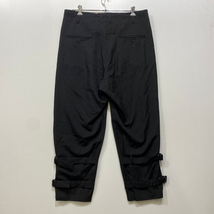 【中古品】【メンズ】 YOHJI YAMAMOTO POUR HOMME ヨウジヤマモトプールオム H0-P55-100 WOOL GABARDINE HEMBELT PANTS ウール ギャバジン ヘムベルト パンツ ボトムス ズボン 151-260914-cs-09-izu サイズ：2 カラー：ブラック 万代Net店