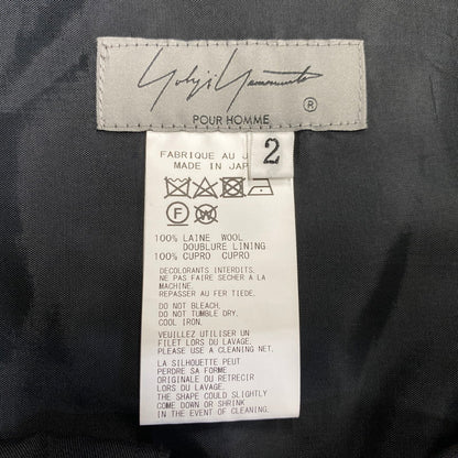【中古品】【メンズ】 YOHJI YAMAMOTO POUR HOMME ヨウジヤマモトプールオム H0-P55-100 WOOL GABARDINE HEMBELT PANTS ウール ギャバジン ヘムベルト パンツ ボトムス ズボン 151-260914-cs-09-izu サイズ：2 カラー：ブラック 万代Net店