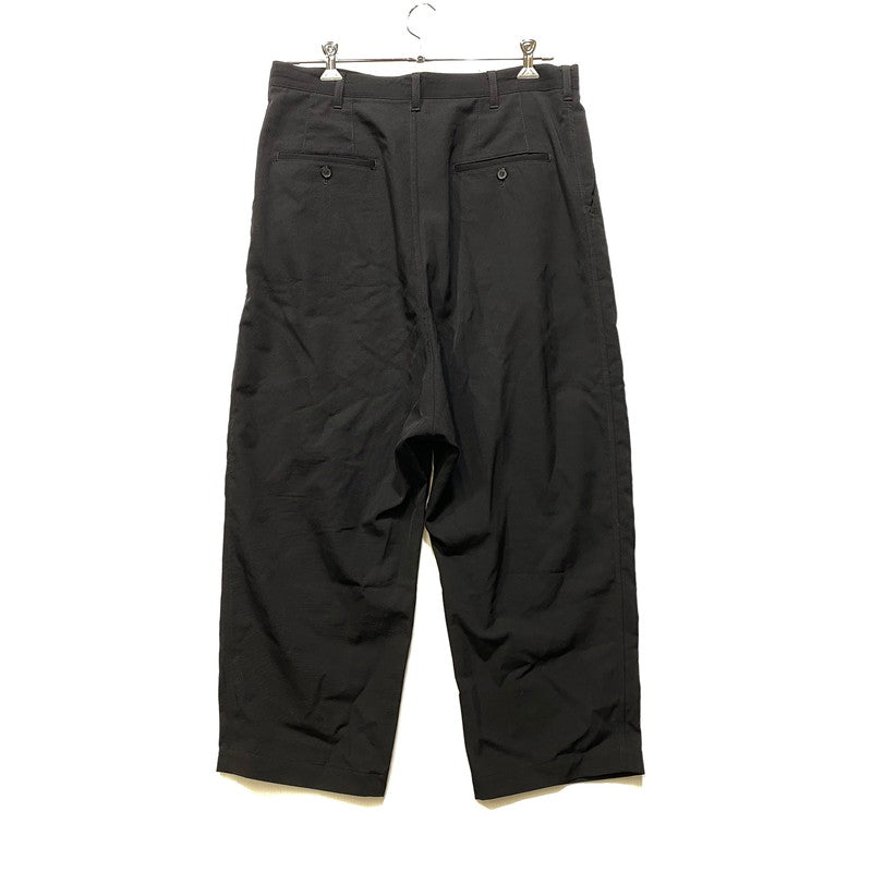 【中古品】【メンズ】 COMME DES GARCONS HOMME コムデギャルソンオム HL-P102 ONE TUCK WOOL GABADINE PANTS ワン タック ウール ギャバジン パンツ ボトムス ズボン 151-260914-cs-07-izu サイズ：L カラー：ブラック 万代Net店
