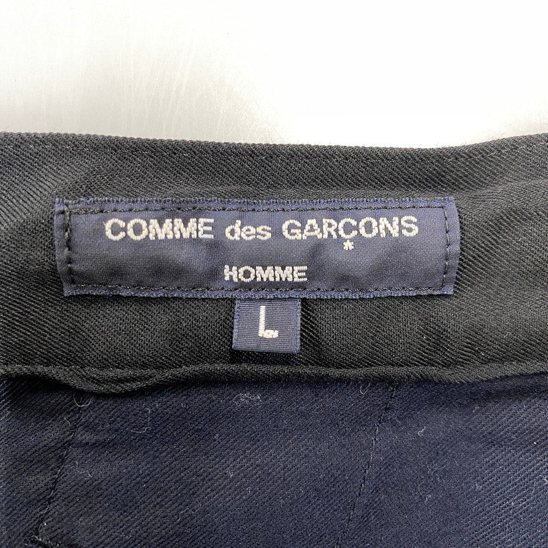 【中古品】【メンズ】 COMME DES GARCONS HOMME コムデギャルソンオム HL-P102 ONE TUCK WOOL GABADINE PANTS ワン タック ウール ギャバジン パンツ ボトムス ズボン 151-260914-cs-07-izu サイズ：L カラー：ブラック 万代Net店