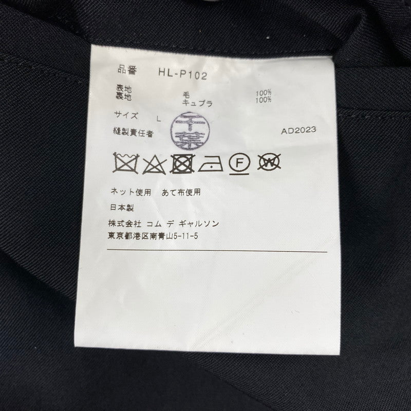 【中古品】【メンズ】 COMME DES GARCONS HOMME コムデギャルソンオム HL-P102 ONE TUCK WOOL GABADINE PANTS ワン タック ウール ギャバジン パンツ ボトムス ズボン 151-260914-cs-07-izu サイズ：L カラー：ブラック 万代Net店