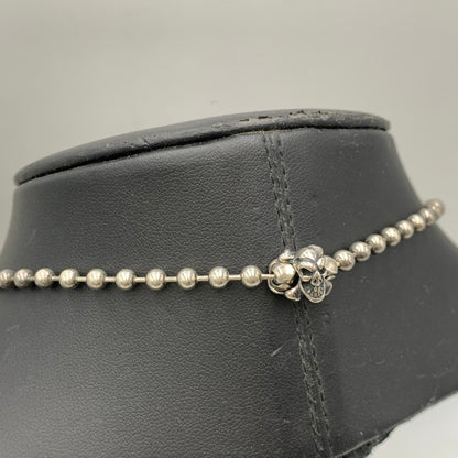 【中古品】【メンズ/レディース】 BILL WALL LEATHER ビルウォールレザー BALL CHAIN SKULL&CB ボールチェーン スカル＆クロスボーン ネックレス アクセサリー 192-260919-as-26-izu カラー：シルバー 万代Net店