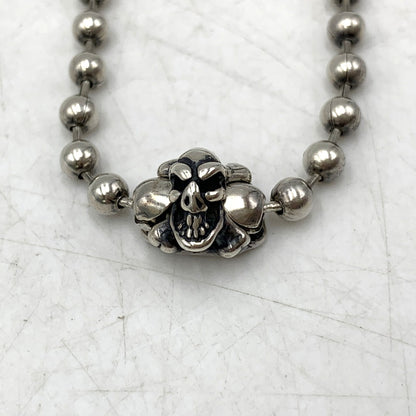【中古品】【メンズ/レディース】 BILL WALL LEATHER ビルウォールレザー BALL CHAIN SKULL&CB ボールチェーン スカル＆クロスボーン ネックレス アクセサリー 192-260919-as-26-izu カラー：シルバー 万代Net店