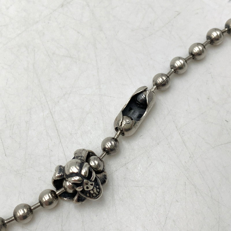 【中古品】【メンズ/レディース】 BILL WALL LEATHER ビルウォールレザー BALL CHAIN SKULL&CB ボールチェーン スカル＆クロスボーン ネックレス アクセサリー 192-260919-as-26-izu カラー：シルバー 万代Net店