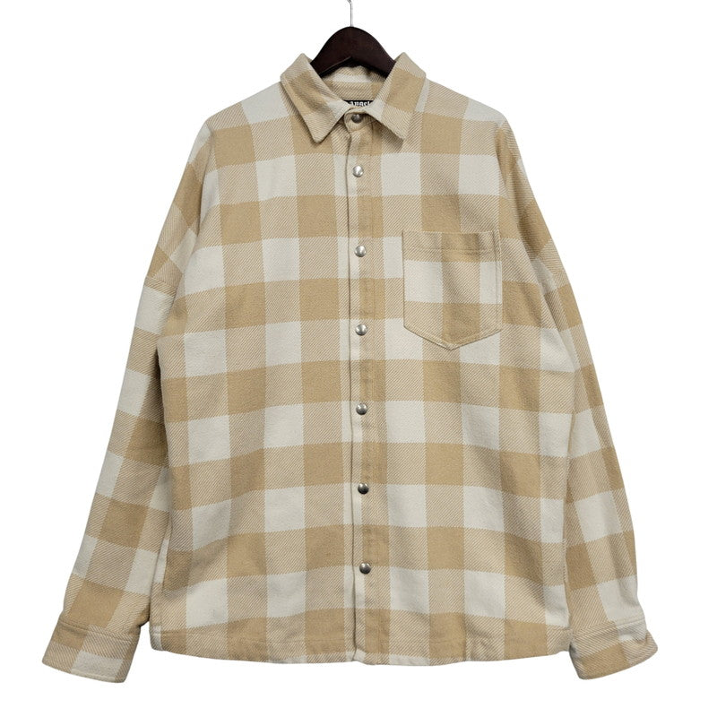 【中古品】【メンズ】 PALM ANGELS パーム・エンジェルス OVERSIZED SHIRT JACKET PMGA024S20749023 オーバーサイズ シャツジャケット 142-260912-as-07-izu サイズ：M カラー：ベージュ系 万代Net店