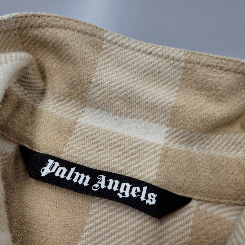 【中古品】【メンズ】 PALM ANGELS パーム・エンジェルス OVERSIZED SHIRT JACKET PMGA024S20749023 オーバーサイズ シャツジャケット 142-260912-as-07-izu サイズ：M カラー：ベージュ系 万代Net店