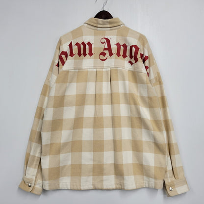 【中古品】【メンズ】 PALM ANGELS パーム・エンジェルス OVERSIZED SHIRT JACKET PMGA024S20749023 オーバーサイズ シャツジャケット 142-260912-as-07-izu サイズ：M カラー：ベージュ系 万代Net店