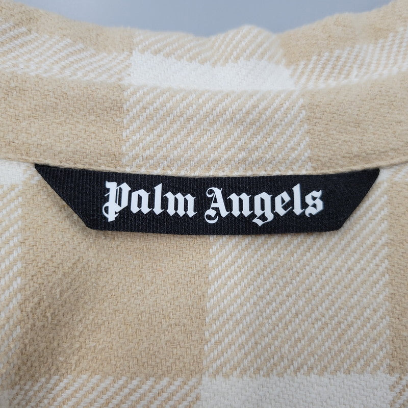 【中古品】【メンズ】 PALM ANGELS パーム・エンジェルス OVERSIZED SHIRT JACKET PMGA024S20749023 オーバーサイズ シャツジャケット 142-260912-as-07-izu サイズ：M カラー：ベージュ系 万代Net店