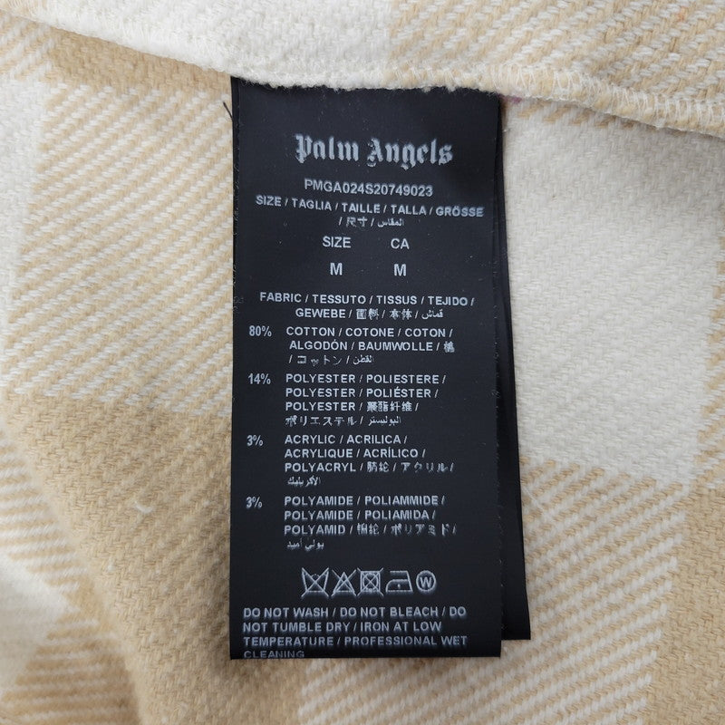 【中古品】【メンズ】 PALM ANGELS パーム・エンジェルス OVERSIZED SHIRT JACKET PMGA024S20749023 オーバーサイズ シャツジャケット 142-260912-as-07-izu サイズ：M カラー：ベージュ系 万代Net店
