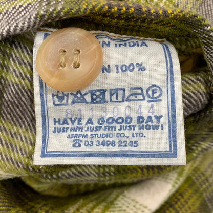 【中古品】【レディース】 45R フォーティファイブ・アール 81130044 インドネル 908 4ポケットシャツ チェック 長袖 168-260921-as-28-izu サイズ：1 カラー：グリーン系 万代Net店