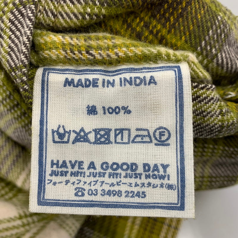 【中古品】【レディース】 45R フォーティファイブ・アール 81130044 インドネル 908 4ポケットシャツ チェック 長袖 168-260921-as-28-izu サイズ：1 カラー：グリーン系 万代Net店