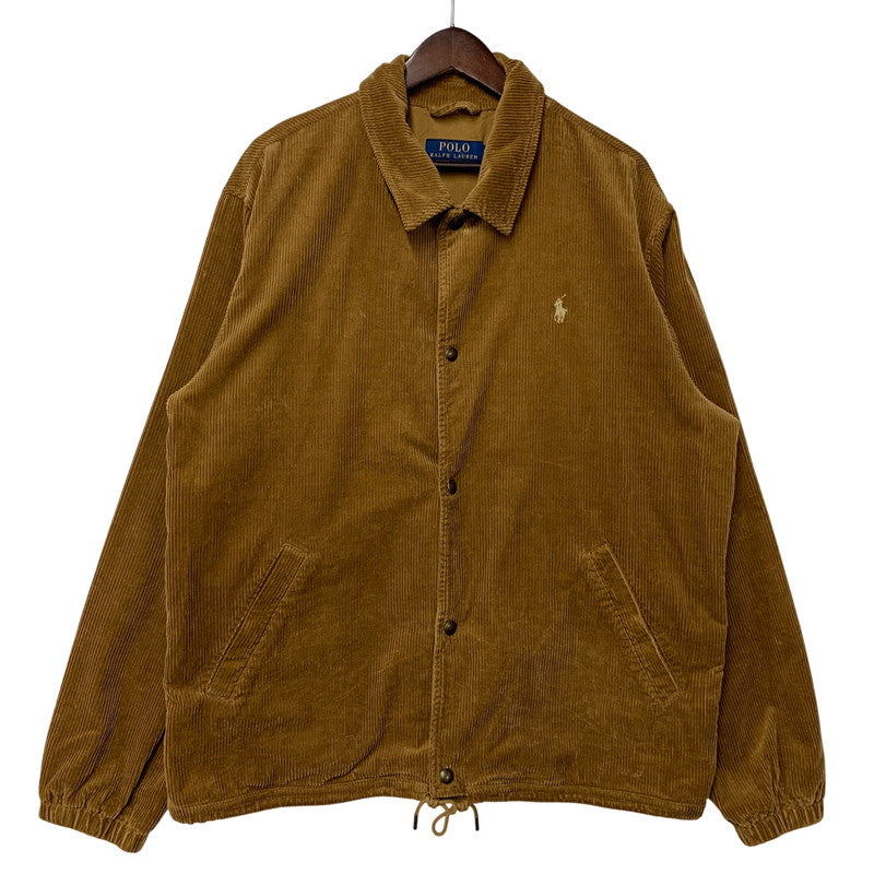【中古品】【メンズ】 POLO RALPH LAUREN ポロ・ラルフローレン CORDUROY COACH JACKET コーデュロイ コーチ ジャケット アウター 147-260912-kh-07-izu サイズ：L カラー：ブラウン系 万代Net店