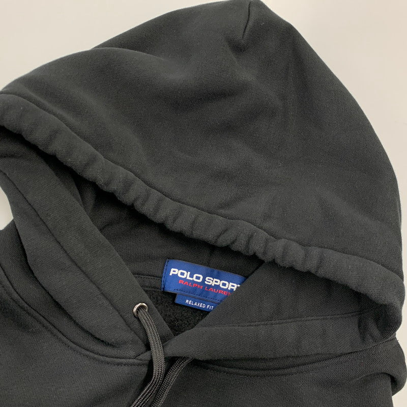 【中古品】【メンズ】 POLO SPORT RALPH LAUREN ポロスポーツラルフローレン RELAXED FIT HOODED SWEATSHIRT リラックス フィット フーデッド スウェットシャツ パーカー 147-260912-kh-12-izu サイズ：L カラー：ブラック 万代Net店