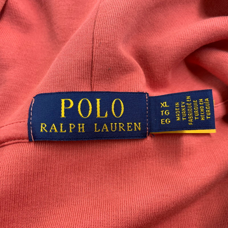 【中古品】【メンズ】 POLO RALPH LAUREN ポロ・ラルフローレン CENTER LOGO HOODED SWEATSHIRT センターロゴ フーデッドスウェットシャツ パーカー 147-260921-as-30-izu サイズ：XL カラー：ピンク 万代Net店