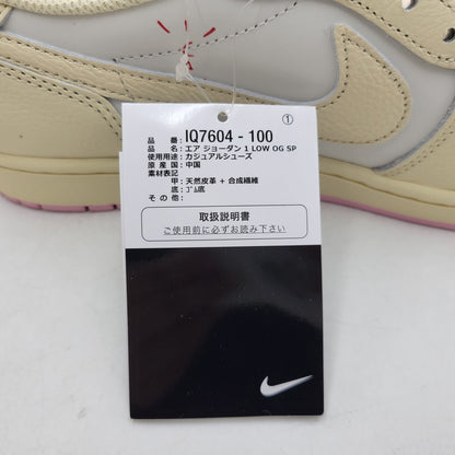 【中古美品】【メンズ】 NIKE ナイキ×TRAVIS SCOTT トラヴィス スコットIQ7604-100 AIR JORDAN エアジョーダン 1 RETRO LOW OG レトロ オージー スニーカー 靴 160-260913-ya-07-izu サイズ：29cm カラー：MUSLIN/SHY PINK-SAIL 万代Net店