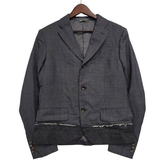 【中古品】【メンズ】 COMME DES GARCONS HOMME DEUX コムデギャルソンオムドゥ WOOL DOCKING CHECK TAILORED JACKET DD-J028 AD2019 チェック テーラードジャケット 140-260912-as-06-izu サイズ：S カラー：グレー 万代Net店