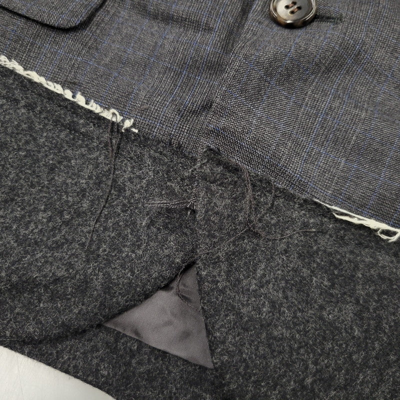 【中古品】【メンズ】 COMME DES GARCONS HOMME DEUX コムデギャルソンオムドゥ WOOL DOCKING CHECK TAILORED JACKET DD-J028 AD2019 チェック テーラードジャケット 140-260912-as-06-izu サイズ：S カラー：グレー 万代Net店