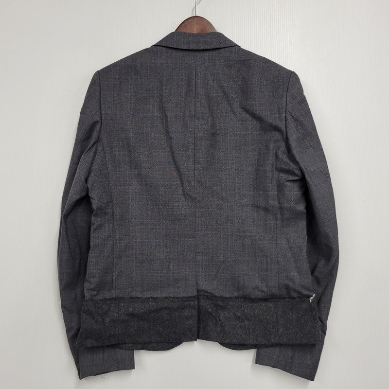 【中古品】【メンズ】 COMME DES GARCONS HOMME DEUX コムデギャルソンオムドゥ WOOL DOCKING CHECK TAILORED JACKET DD-J028 AD2019 チェック テーラードジャケット 140-260912-as-06-izu サイズ：S カラー：グレー 万代Net店