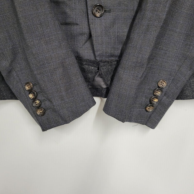 【中古品】【メンズ】 COMME DES GARCONS HOMME DEUX コムデギャルソンオムドゥ WOOL DOCKING CHECK TAILORED JACKET DD-J028 AD2019 チェック テーラードジャケット 140-260912-as-06-izu サイズ：S カラー：グレー 万代Net店