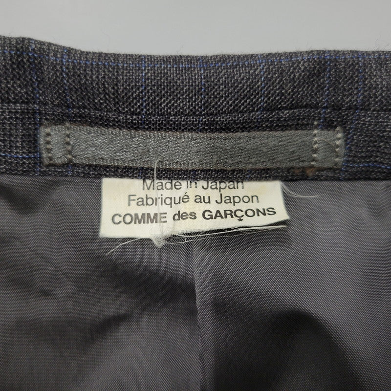 【中古品】【メンズ】 COMME DES GARCONS HOMME DEUX コムデギャルソンオムドゥ WOOL DOCKING CHECK TAILORED JACKET DD-J028 AD2019 チェック テーラードジャケット 140-260912-as-06-izu サイズ：S カラー：グレー 万代Net店
