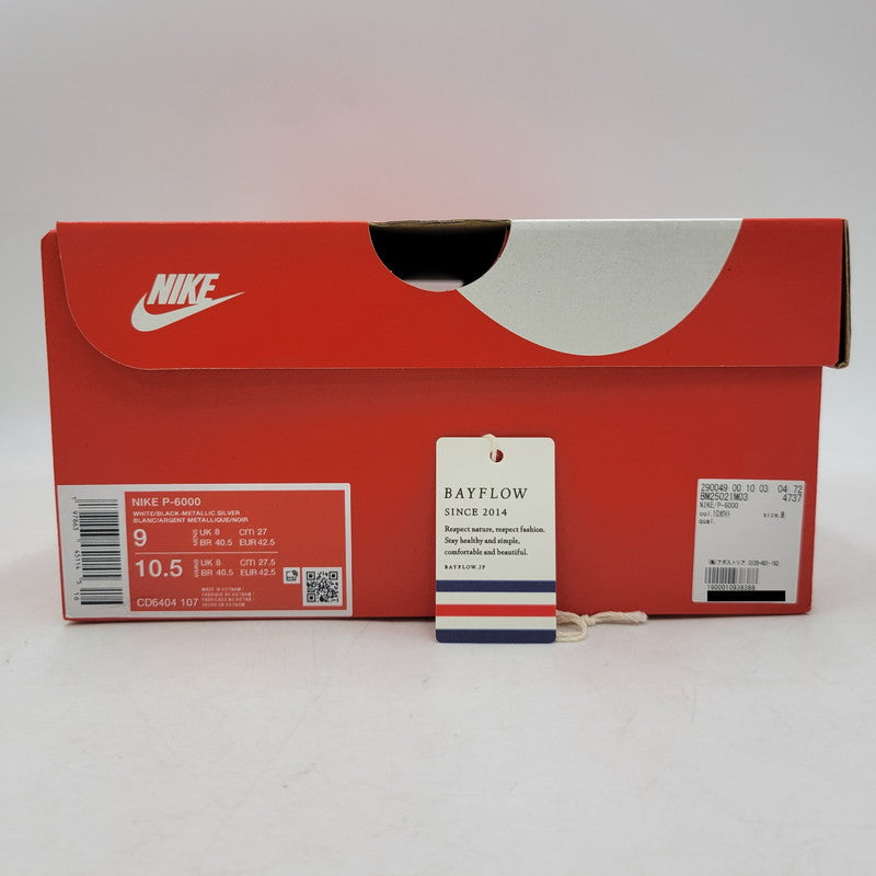 【中古美品】【メンズ】 NIKE ナイキ CD6404-107 P-6000 スニーカー シューズ靴 160-260913-ya-05-izu サイズ：27cm カラー：WHITE/BLACK-METALLIC SILVER 万代Net店