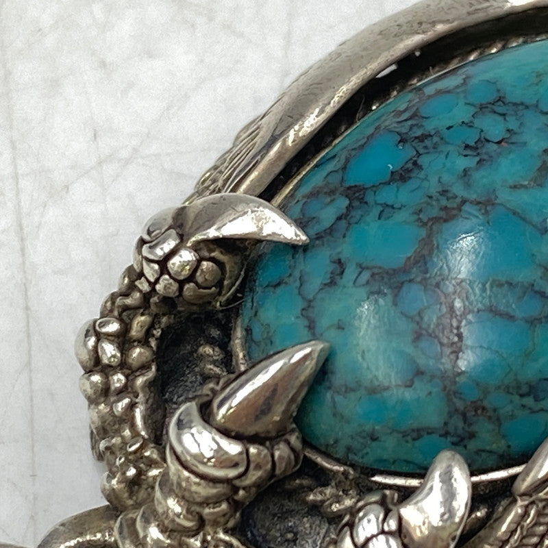 【中古品】【メンズ/レディース】 SAAD サード 925 EAGLE&EAGLE CLAW TURQUOISE OVAL PENDANT TOP イーグル クロー ターコイズ オーバル ペンダントトップ アクセサリー 191-260913-as-20-izu カラー：シルバー×ターコイズ 万代Net店