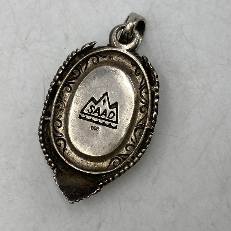 【中古品】【メンズ/レディース】 SAAD サード 925 EAGLE&EAGLE CLAW TURQUOISE OVAL PENDANT TOP イーグル クロー ターコイズ オーバル ペンダントトップ アクセサリー 191-260913-as-20-izu カラー：シルバー×ターコイズ 万代Net店