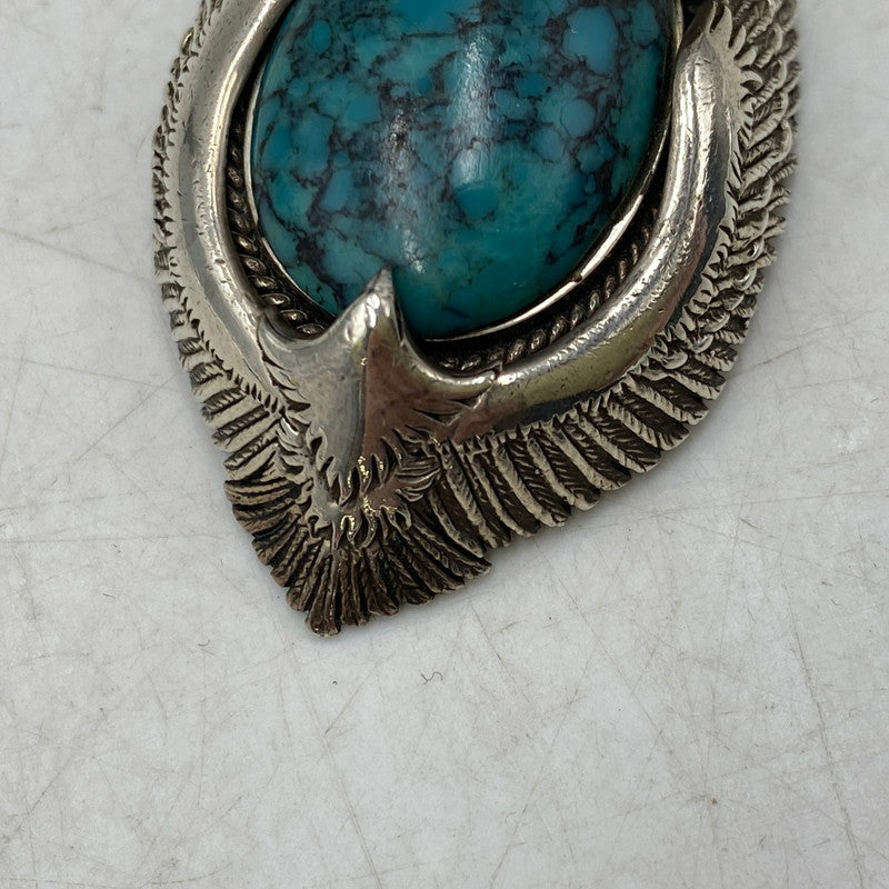 【中古品】【メンズ/レディース】 SAAD サード 925 EAGLE&EAGLE CLAW TURQUOISE OVAL PENDANT TOP イーグル クロー ターコイズ オーバル ペンダントトップ アクセサリー 191-260913-as-20-izu カラー：シルバー×ターコイズ 万代Net店
