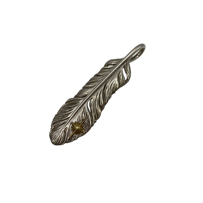 【中古品】【メンズ/レディース】 SAAD サード 925 K18 FEATHER SUN SYMBOL PENDANT TOP フェザー サン シンボル ペンダントトップ アクセサリー 191-260913-as-19-izu カラー：シルバー 万代Net店