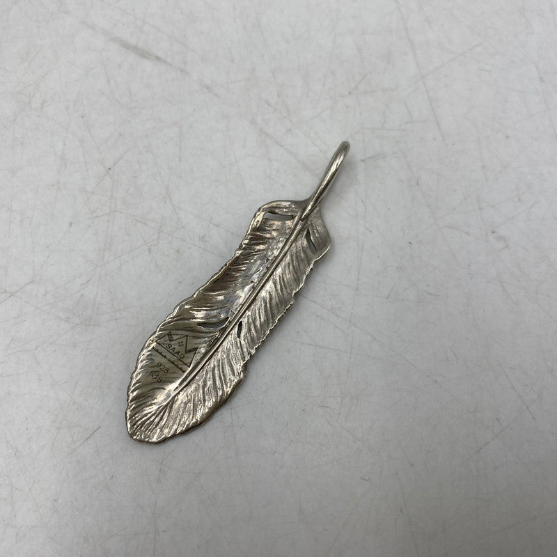 【中古品】【メンズ/レディース】 SAAD サード 925 K18 FEATHER SUN SYMBOL PENDANT TOP フェザー サン シンボル ペンダントトップ アクセサリー 191-260913-as-19-izu カラー：シルバー 万代Net店
