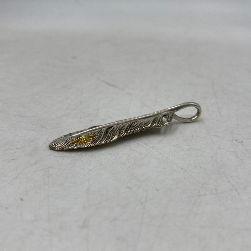 【中古品】【メンズ/レディース】 SAAD サード 925 K18 FEATHER SUN SYMBOL PENDANT TOP フェザー サン シンボル ペンダントトップ アクセサリー 191-260913-as-19-izu カラー：シルバー 万代Net店